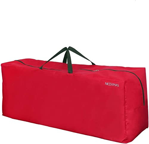NICEXMAS Borsa per l'albero di Natale con decorazioni Borsa con cerniere per le vacanze (Rosso)