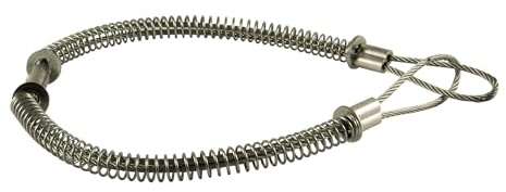 Cable de seguridad para mangueras de diámetro exterior 13 – 35 mm, acero galvanizado, longitud aprox. 516 mm.