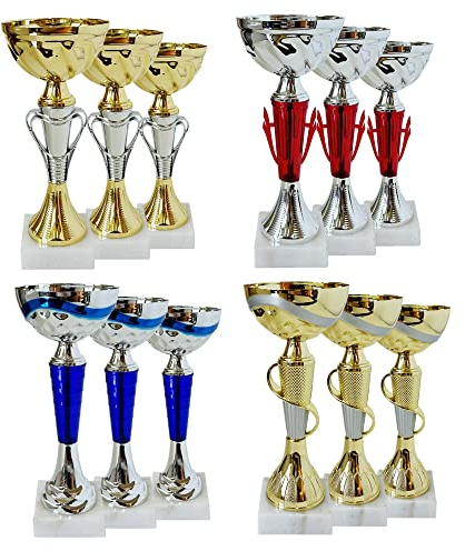 Lot de 12 Coupes Trophées Récompenses 19 à 23 cm