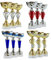 Lot de 12 Coupes Trophées Récompenses 19 à 23 cm