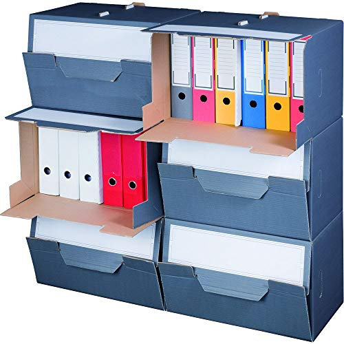 karton-billiger Archivbox für Ordner mit Frontklappe für bis zu 6 Ordner 10 Stück