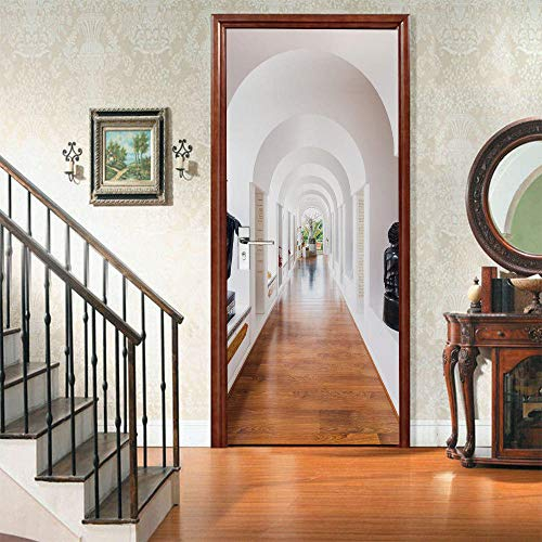 XXXCH 3D Türbild -U-förmiges Motiv 77x200cm Türtapete Selbstklebend Wasserdicht PVC TürPoster Fototapete Holzwand Türaufkleber Wandbild Für Tür Wohnzimmer Schlafzimmer Küche Und Bad