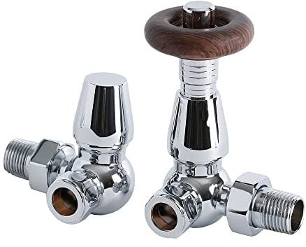 Milano Windsor Traditional Chrome Corner TRV Thermostatic Radiator Valves