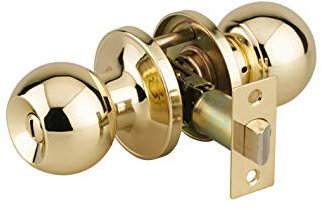 THIRARD - Serrure horizontale tubulaire en applique à condamnation pour salle de bain et toilette, axe réglable, doré