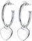 Lydreewam Damen Creolen mit Anhänger Liebe Herz Ohrringe Silber 925, Durchmesser 20mm