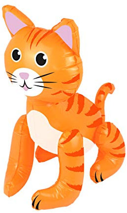 Henbrandt Inflatable Ginger Cat Blow Up Animal Inflatable Toy Cat Party Decorations Fancy Dress Accessory Pool Party Photo Booth Props