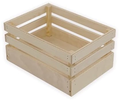 Lupia - Cassetta Contenitore in Legno Naturale, Design Vintage, Multiuso per Casa e Giardino, Decorazioni per Eventi, Centro Tavola Festività, Realizzato in Italia 15x21 Altezza 10 cm