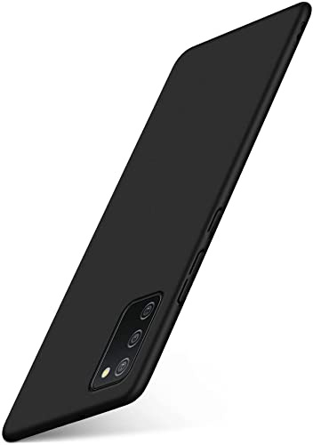 moex für Samsung Galaxy A02s Hülle Ultra Dünn, Schutzhülle mit erhöhtem Kameraschutz, Slim Cover Hardcase Backcover, Dünnste Handyhülle Minimalistisch Alpha Case, Matt Schwarz