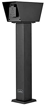 Licht-Erlebnisse Moderne Gartensteckdose Edelstahl 2-fach Verteiler 52cm IP44 TOMMY Energiesäule außen Terrasse