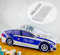 Autobett 70x140 cm Spielbett Kinderbett mit Matratze Rausfallschutz und Lattenrost 140 x 70 Bett Kinder Polizei Auto Wagen