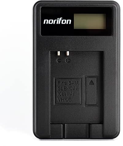 SLB-10A LCD USB Charger for Samsung P800, PL50, PL51, PL55, PL57, PL60, PL65, PL70, SL420, SL502, SL620, SL720, SL820, WB150, WB151, WB2100, WB500, WB550, WB690, WB700, WB710 Camera and More