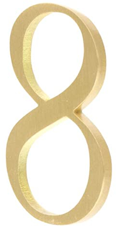 Zayookey Metall Hausnummer aus Messing 2 Zoll (5 cm) Moderne Türnummern Plaque Straße Privatadresse Ziffern Metal Brass House Number (Door Number 8)