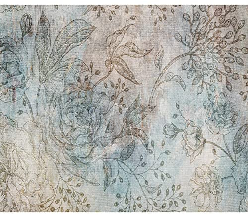 decomonkey - Papier Peint Panoramique Fleurs 350x256 cm - Décoration murale moderne – Tapisserie décorative pour chambre salon - Vintage fleurs plantes nature