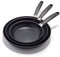 OXO Good Grips 8 10 and 12 Frying Pan Skillet Set, 3-Layered German Engineered Nonstick Coating, Stainless Steel Handle with Nonslip Silicone, Black