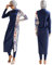 Odizli Frauen Muslimische Badeanzug Burkini Damen Muslim Islamisch Arabisch Jilbab Schwimmanzug Langarm Schwimmoberteile Built in Bra+Schwimmhose+Hijab 3tlg Ganzkörper Modest Bademode 6#Navy Blau L