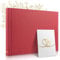 Zeitloos Fotoalbum zum Einkleben - Platz für 150 Fotos - echtes Leinen - Fotobuch 21 x 18 cm in Rot - 50 weiße Seiten - Fotoalben sind das perfekte Geschenk.