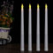 KARELLS LED Candles, 4 Pieces, White, Battery Operated, Realistic Flickering, Wax Material, Tabletop Decoration