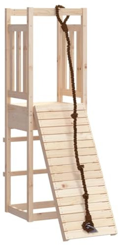 vidaXL Spielturm, Klettergerüst mit Kletterwand, Kinder Kletterturm, Spiel-Zubehör für Garten, Holz Spielplatz Spielhaus, Massivholz Kiefer