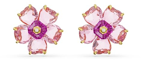 Swarovski Florere Ohrstecker 5650563 Blume, Rosa, Goldlegierungsschicht