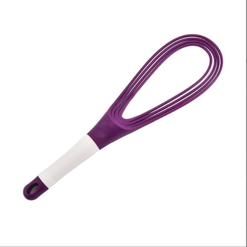 Twist Whisk 2-In-1 Balloon and Flat Whisk Silicone Coated Steel Wire, 11.5, Multicolor (Purple)