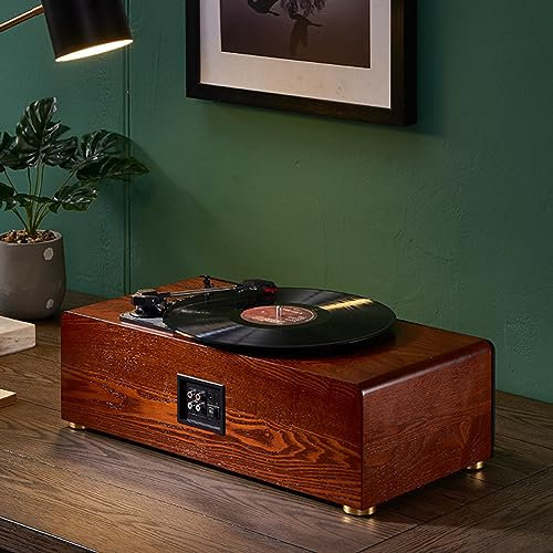 MegLob Tourne-Disque Vinyle Portable, Tourne-Disque Multifonction, Phonographe Rétro, Lecteur Tournant en Vinyle LP 33/45/78 TR/Min, Doubles Haut-Parleurs Large Bande, Décoration Rétro pour Salon