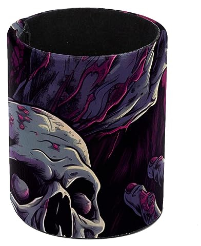 Eslifey Portapenne rotondo per scrivania, portapenne per Halloween, con motivo zombie, portapenne, bicchiere, pennelli da trucco, supporto da scrivania, organizer per cancelleria, per casa, ufficio,