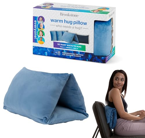 Brookstone HUG'ZZZ Soft Pillow | Microwaveable Gel Pack for Warming Sensation, Comfort & Support | Flexible Fold, Roll, or Wedge Pillow for Cozy Support | Perfect Sitting, Napping, or Hugging Pillow