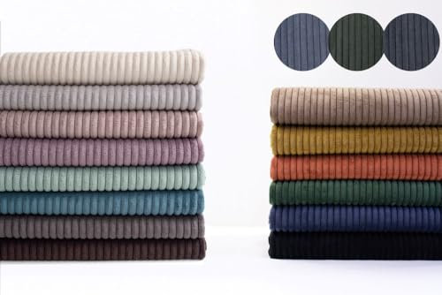 Polsterstoff Möbelstoff Cord-Samt Taschenstoff WANJA | grob gerippt | Abriebfestigkeit >90.000 Zyklen | 17 Farben (Altrosa)