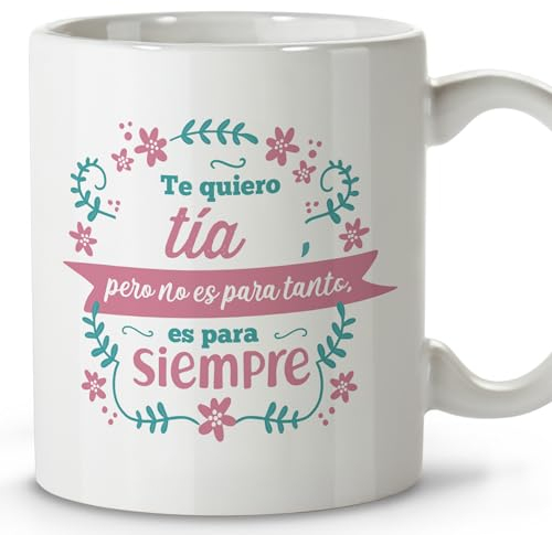 LolaPix Regalo da donna. Tazze da caffè. Regalo zia Regali per mia zia. Tazza in ceramica, 330 ml.