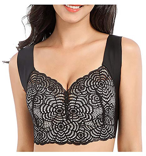 Reggiseno Trasparente Reggiseno Adesivo Push up Bianco Costume con Ferretto Senza Imbottitura Top da Donna con Fondo Trasparente in Rete di Pizzo Reggiseno settima