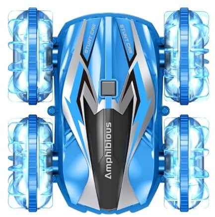 Ophy Amphibienfahrzeug Ferngesteuertes Auto, Ferngesteuertes RC Auto Wasserdicht Spielzeug, Amphibien Wasserdichter RC Stunt, Weihnachten Geschenke Spielzeug ab 3 4 5 6 7 8 9 Jahre