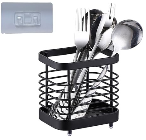 aghoer Küchenutensilienhalter Edelstahl, Utensilienhalter, 10 cm Besteckkorb, Abtropfgestell, Spülbecken-Organizer, Spülbecken Organizer Zubehör für Küche
