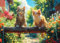 Puzzles 1000 Pieces for Adults jigsaw puzzles for adults 1000 Piece Puzzle Educational Games - Colourful Flower Cats-Home Decoration Puzzle 1000 Pieces