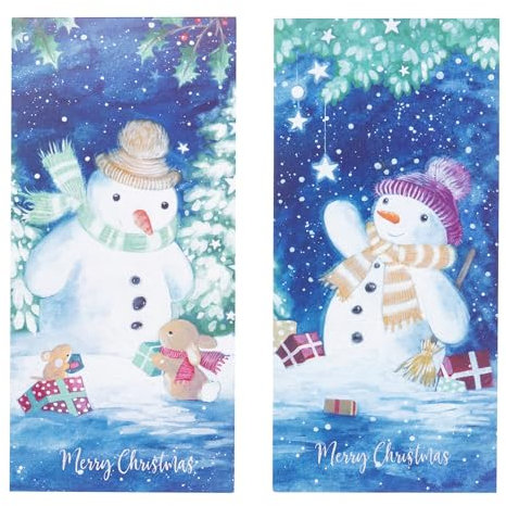 Weihnachtskarten-Set, 16 Karten, schlankes Foto, traditioneller Weihnachtsmann, Schneemann