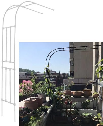 Arche de jardin en métal blanc - Pergola à fixation murale - 90 x 240 x 40 cm