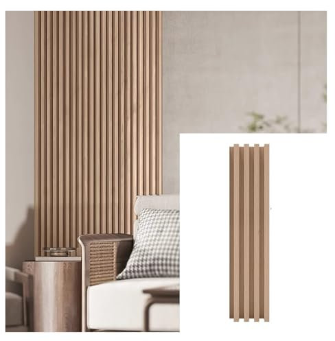 YLLFFLL Panneau tasseau Bois Mural Accueil Commercial Panneaux Muraux en Lattes De Bois, Panneaux Muraux À Lattes 3D Étanches Et Résistants À l'eau, 8 Paquets, Mur TV/Chambre/Salon(#5,80cm/2.6ft)