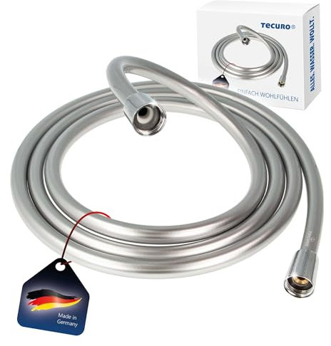 tecuro PREMIUM Brauseschlauch 1,25 m, verdrehsicher, silberglatt, KTW/DVGW