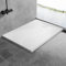 AQUARA Shower Tray, 1200 x 800mm Slate Effect SMC Slip-Resistance Shower Base with Waste & Resin Cover. Stylish and Durable White Trays for Shower Cubicle