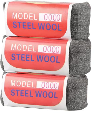 Stahlwolle, 3 Rollen 0000 Stahlwolle, 4m Stahlwolle 0000 Fein, Reinigung von Kunststoffjalousien, Zum Füllen von Löchern und Rissen in Wänden, für Garagen und Gärten