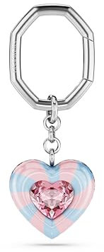 Swarovski Porte-clés Dulcis, Coupe coeur, Coeur, Multicolore, Métal rhodié
