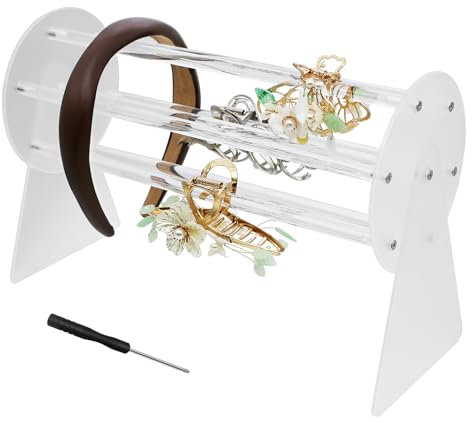 WYYFXY® Claw Clip Organizer, Haarspangen Aufbewahrung 360° Drehbar Klauenclip Ausstellungsständer Transparentes Acryl Haarspangen Halter für Clips und Haarbändern