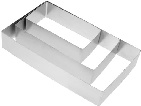 BEBEMOKO 3-Teiliges Set Tarteform Eckig Tortenring Eckig Hoch Kuchen Druck Gebäck Form Kuchenringe Blechkuchenform Tortenring Höhe Kuchenform Mit Deckel Eckig Verstellbarer Tortenring