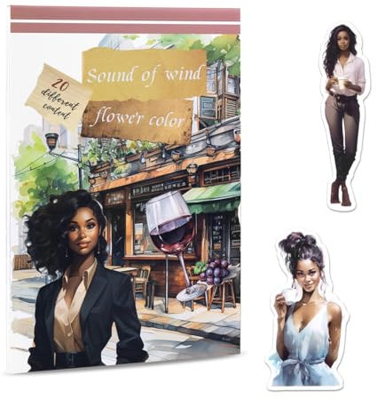 Lychii 20 Blatt (270 Stück) Scrapbooking Aufkleber Set, Farbige Mode-Frauen Sticker, Deko-Zubehör für Bullet Journal, Junk Journal, Fotoalben, Planer, Notizbücher, A5 Bögen