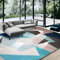 Teppiche für Wohnzimmer, moderner Teppich, fusselfrei, geometrischer Stil, waschbar, langlebig, weich, pflegeleicht