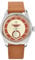 TeamMerkur Pierre Paulin Jump Hour Herrenuhr, lachsfarbenes Zifferblatt, automatische ST17, mechanische Uhr, Vintage, Datumsfenster, 38 mm, Kaffee, Kaffee