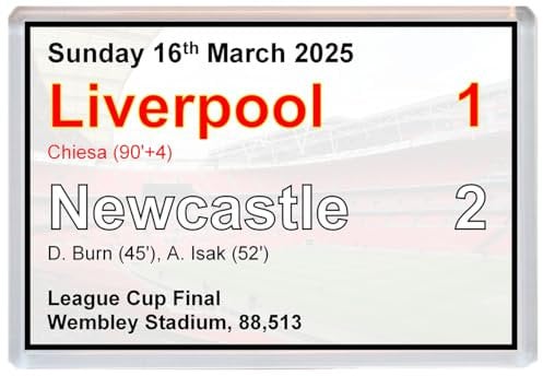 Newcastle Utd League Cup Final Scoreboard - Jumbo Fridge Magnet