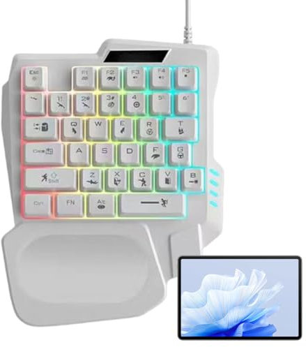 Teclado de una sola mano, ergonómico y programable, 8.86 x 6.97 x 1.18 pulgadas, diseño compacto de teclado, controlador móvil para el hogar, viajes, hotel, uso escolar, y negro
