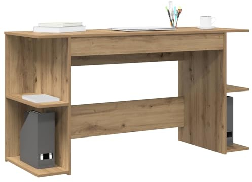 vidaXL Schreibtisch Artisan-Eiche 140 x 50 x 75 cm Holzwerkstoff, Büromöbel, moderner Schreibtisch, rechteckig „zuhause“, ergonomisch, ideal zum Lernen