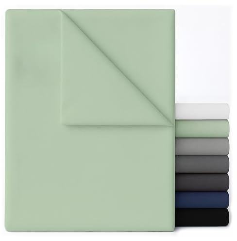 Dreamzie - Bettlaken ohne Gummizug 220x270 cm - Mikrofaser Ultraweich | Für Betten 120x200/140x200 cm · Hellgrün · Flaches Betttuch · OEKO-TEX · Bügelfrei · Schnelltrocknend · Leintuch
