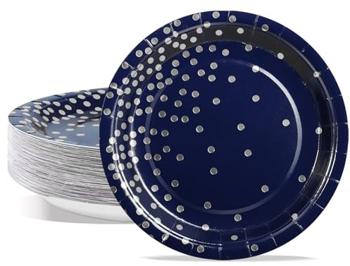 PYAILI Party Paper Plates, 50-Pack